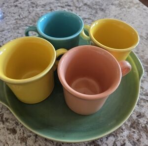 Fiesta Colorful Ceramic Mug Set Of 4 Vintage